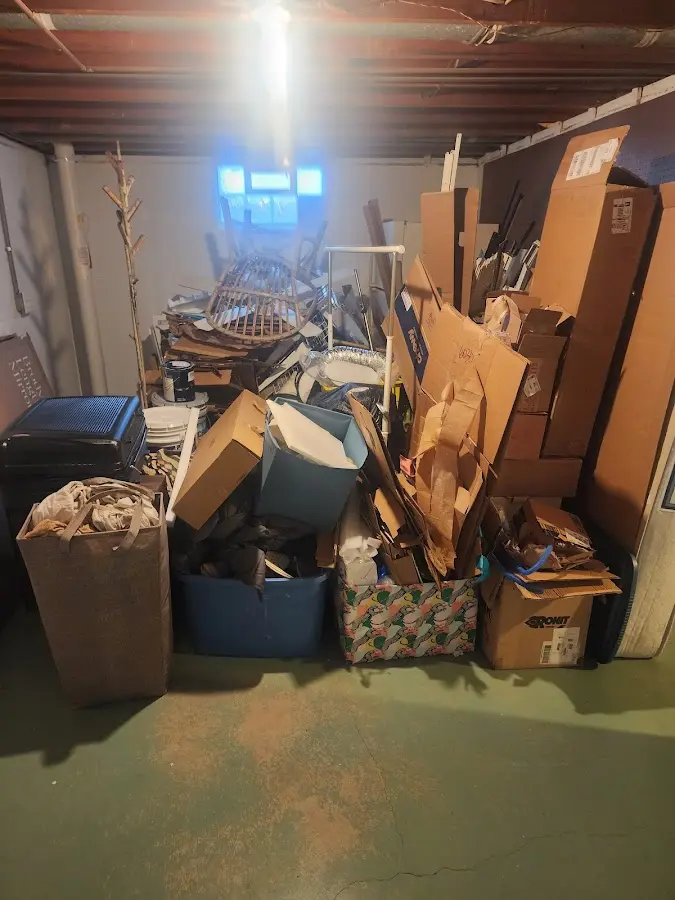 Roll-off dumpster container at job site for Cleanout Dumpster Rental in Robbins